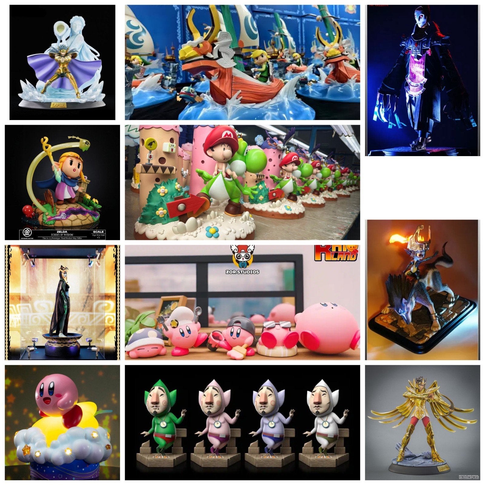 de nombreuses statues à vendre (Zelda, Kirby, Mario, Tsume,, Enlèvement