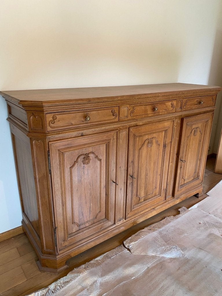 Massief eiken dressoirkast, Enlèvement, Utilisé, Chêne, Avec tablette(s)