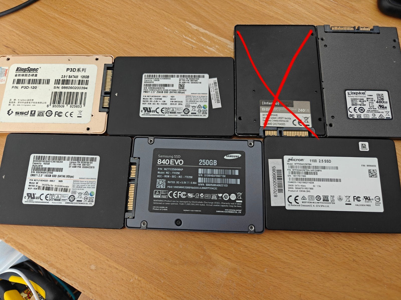 Lot de 6 SSD SATA 2.5", Informatique & Logiciels, Enlèvement ou Envoi, SATA, SSD