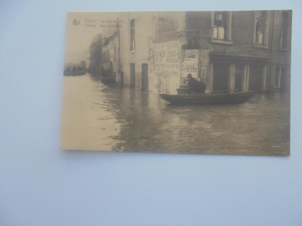 tilleur -overstroming-een straathoek, Envoi, 1920 à 1940, Non affranchie, Liège