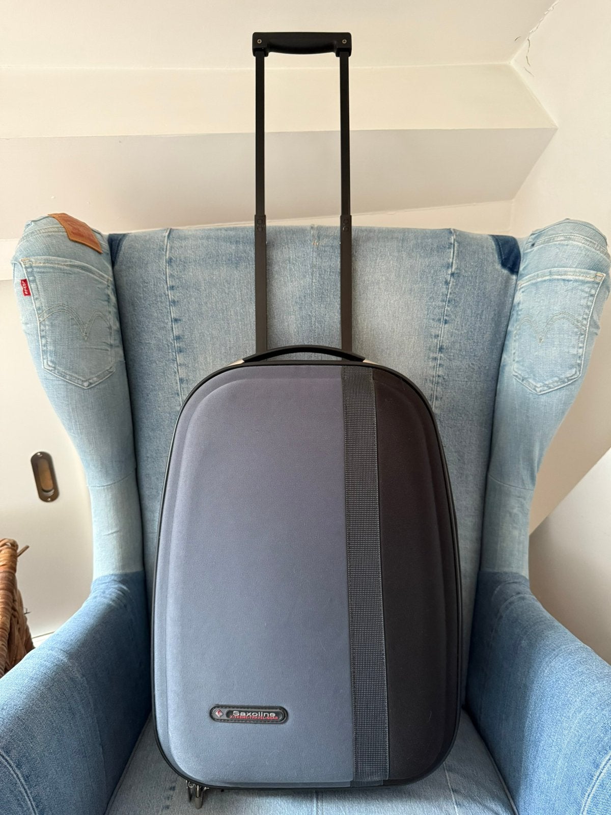 Handbagage reiskoffer met handvat, Ophalen, Gebruikt, Zacht kunststof, Wieltjes