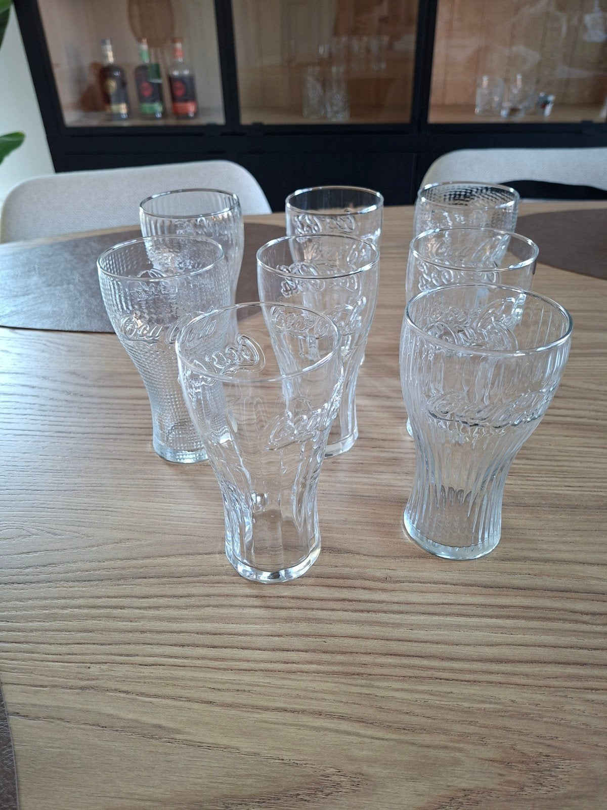 Coca cola glazen - 8 stuks, Ophalen, Zo goed als nieuw, Frisdrankglas
