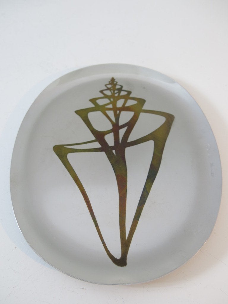Assiette en forme de coquille en bronze à motif de sambonet, Enlèvement ou Envoi, Assiette