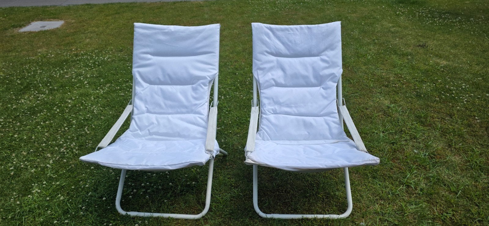 2 halve lig stoelen, Tuin en Terras, Ophalen