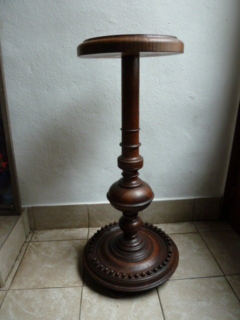 Houten plantenstaander 78cm hoog , bijzettafel., Ophalen
