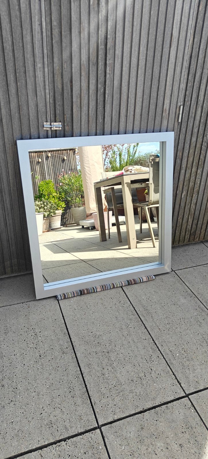 Grote Originele Deknudt Design Wandspiegel – ca 89 x 90, Huis en Inrichting, Ophalen, Vierkant, Zo goed als nieuw, 75 tot 100 cm