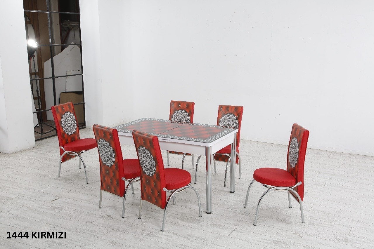 Modern Luxe Eettafel Set met 6 Stoelen – NIEUW IN DOOS!, Ophalen of Verzenden, Nieuw, Eettafel, 8 zitplaatsen