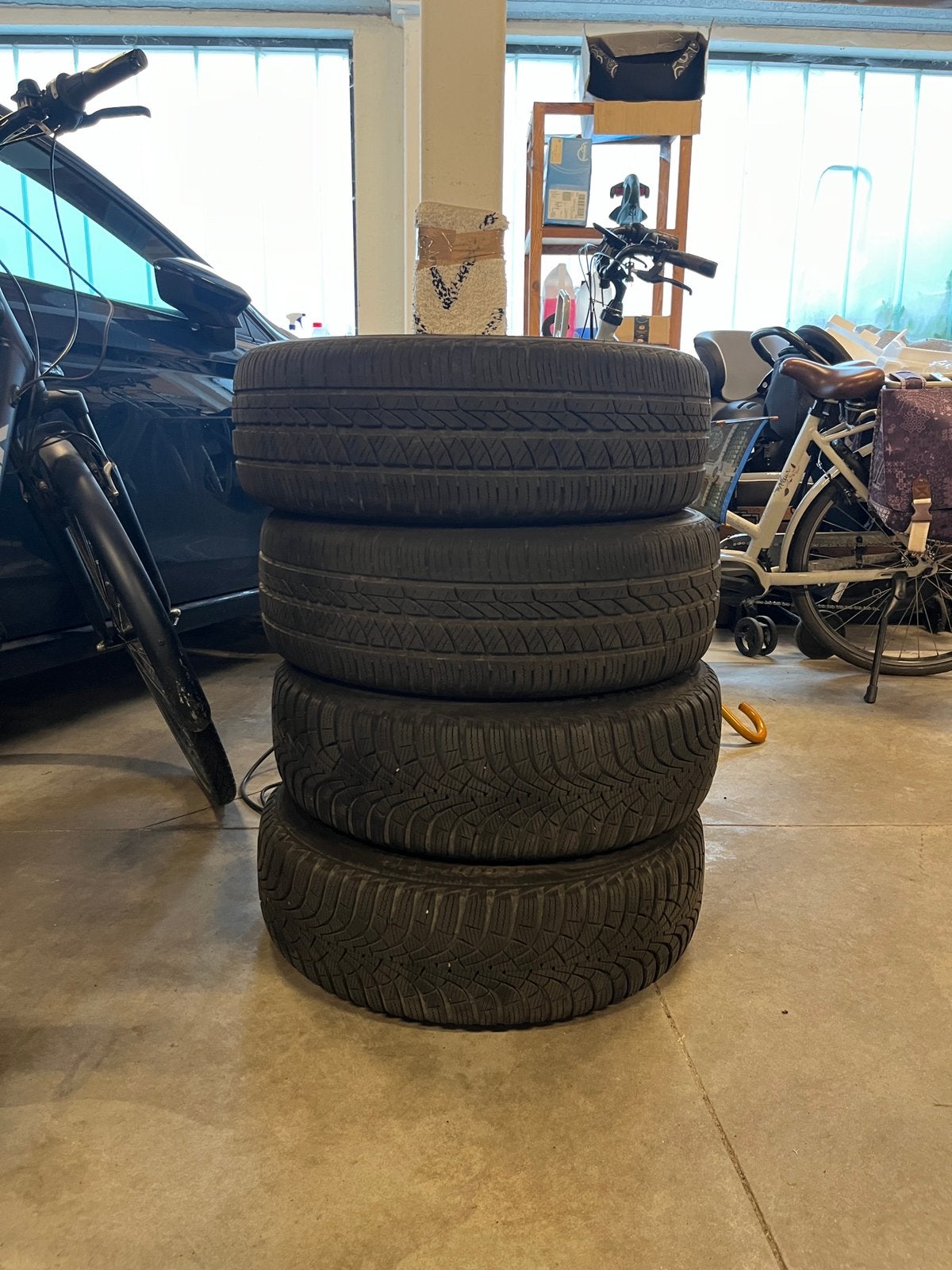 4 banden op stalen velg fiat doblo, Autos : Pièces & Accessoires, Enlèvement, Utilisé, Pneus hiver, Pneus et Jantes