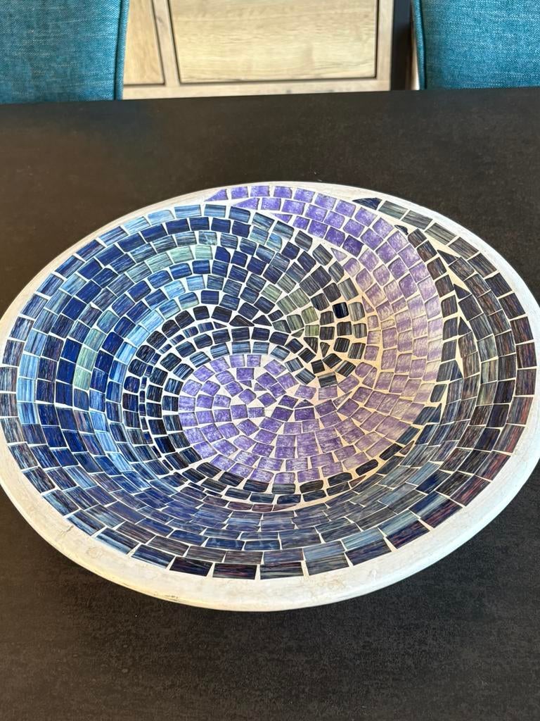 Plateau en mosaïque de verre, Rond, Verre, Enlèvement, Panier