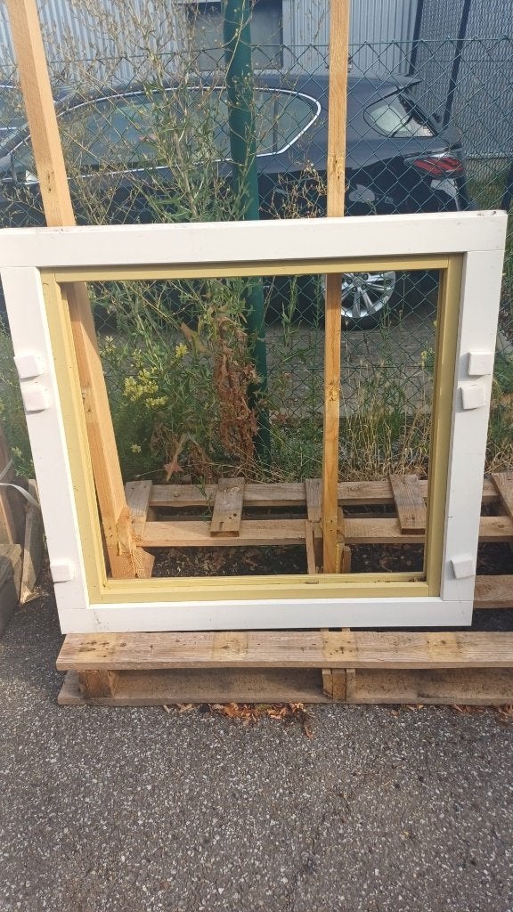 hout raam 4 stuks beschikbaar, Doe-het-zelf en Bouw, Ophalen, Gevelraam of Ruit, 80 tot 120 cm, 80 tot 120 cm