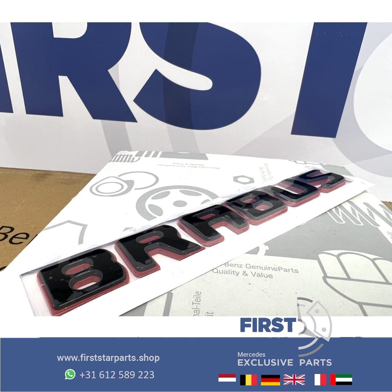 BRABUS ROCKET LOGO ACHTERKLEP LOGO ZWART ROOD LETTERS Merced, Autos : Pièces & Accessoires, Arrière, Utilisé, -, -