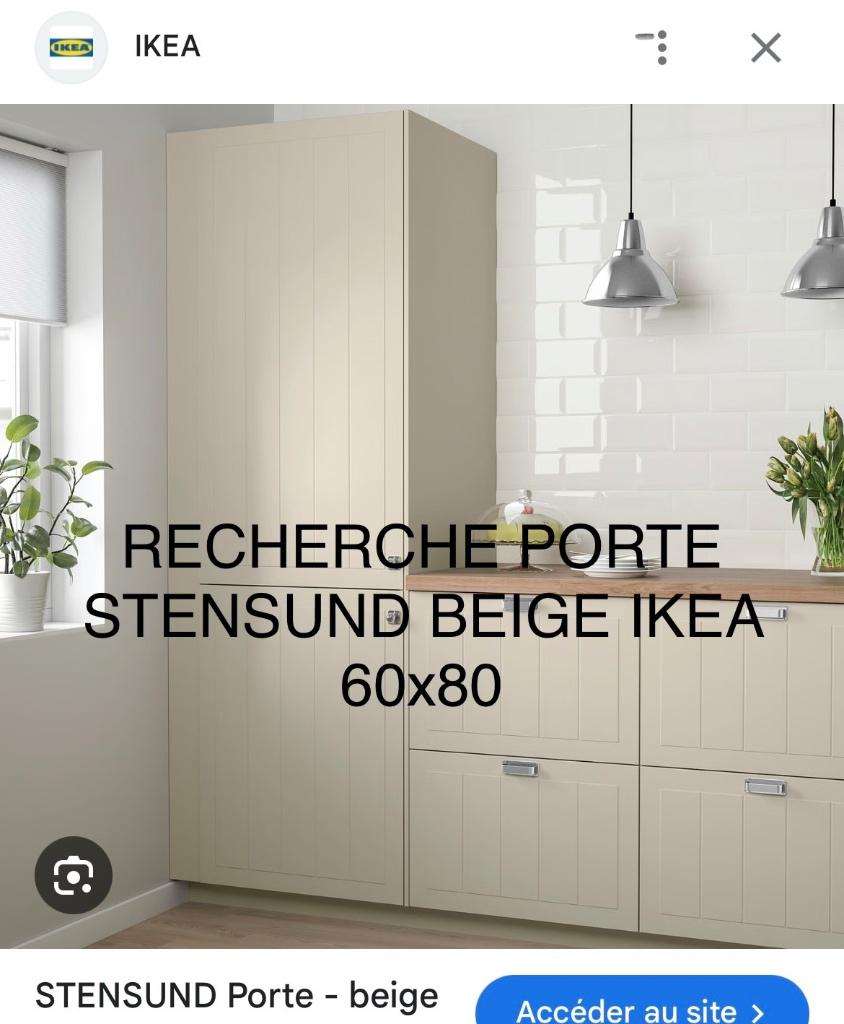 Recherche porte placard STENSUND IKEA beige 60x80, Enlèvement, Beige