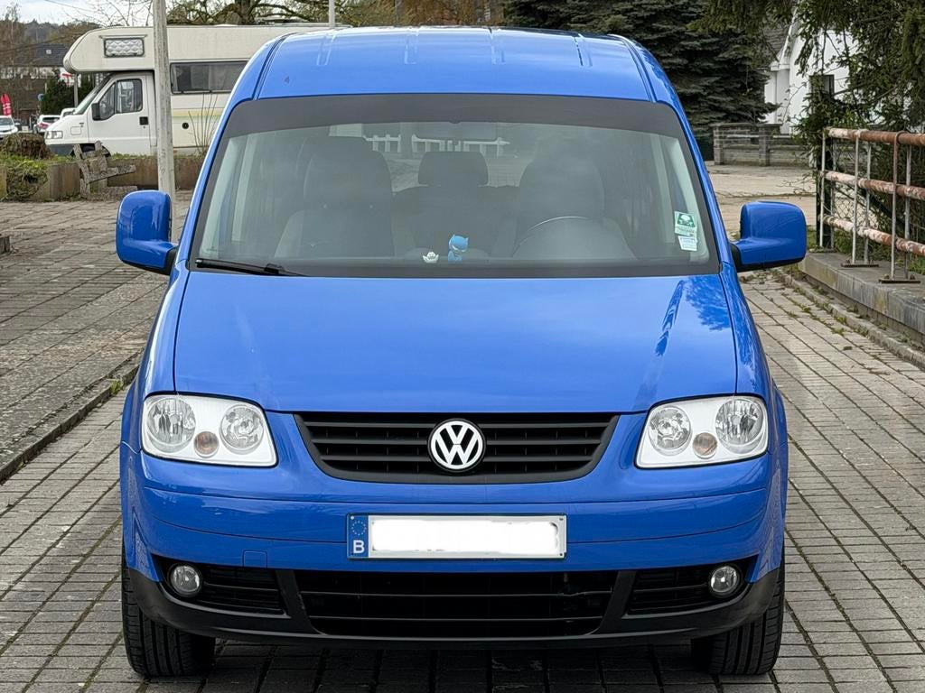 Volkswagen Caddy 2.0 Tdi/1Main - 7zitplaatsen - lang - AIRCO, Auto's, 1989 cc, 4 cilinders, Blauw, 7 zetels