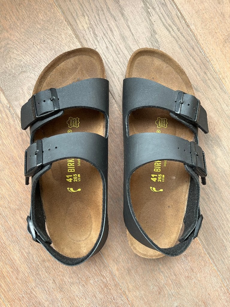 Birkenstock sandalen, model Milano, maat 41, als nieuw, Sandalen, Zwart, Ophalen of Verzenden, Zo goed als nieuw