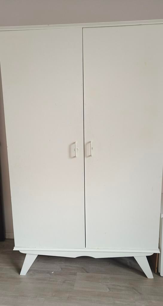Houten witte kleerkast, Huis en Inrichting, Kasten | Kleerkasten, Ophalen