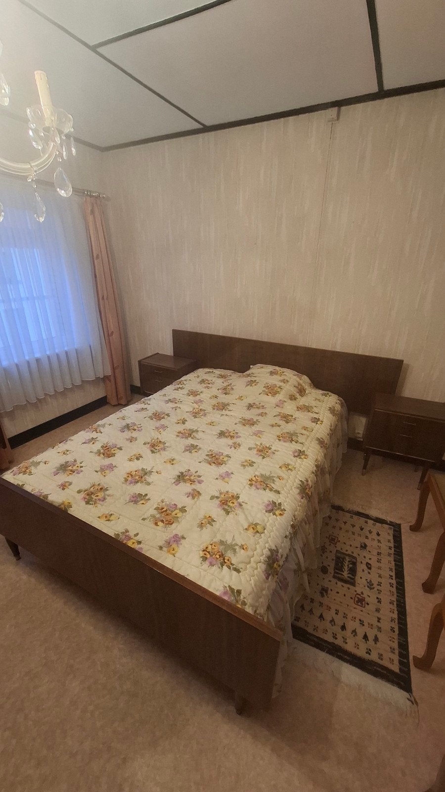 chambre complète vintage +- 1960 Lit, Garde-Robes, Coiffeuse, Enlèvement, Utilisé, Vintage/ Retro