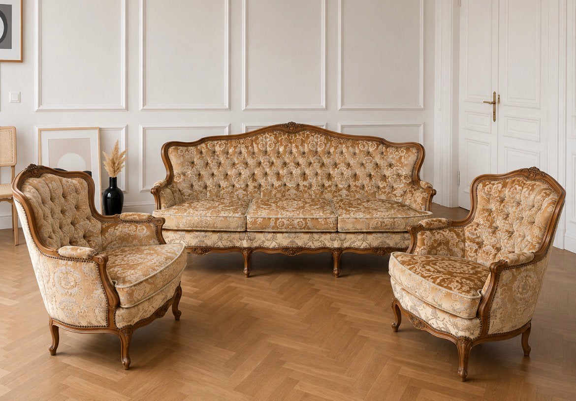 Zetel, Salon Barok, Louis XV, vintage, zeer goede staat, Antiek en Kunst, Ophalen