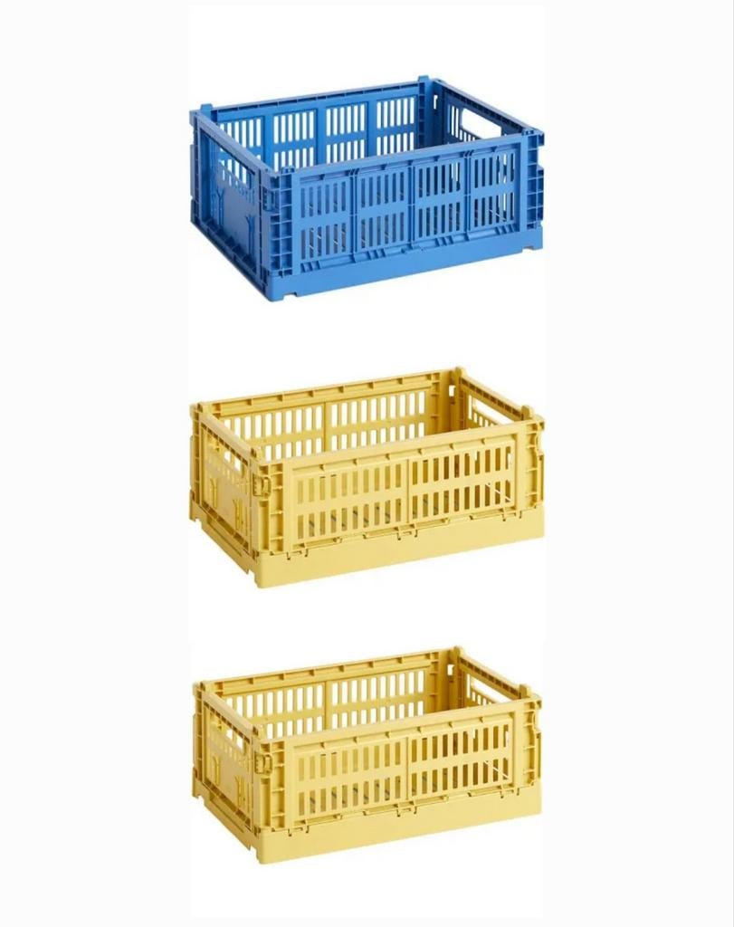 Hay Colour Crates S, electric blue, dusty yellow, Opvouwbaar, Minder dan 35 cm, Minder dan 50 cm, Ophalen of Verzenden