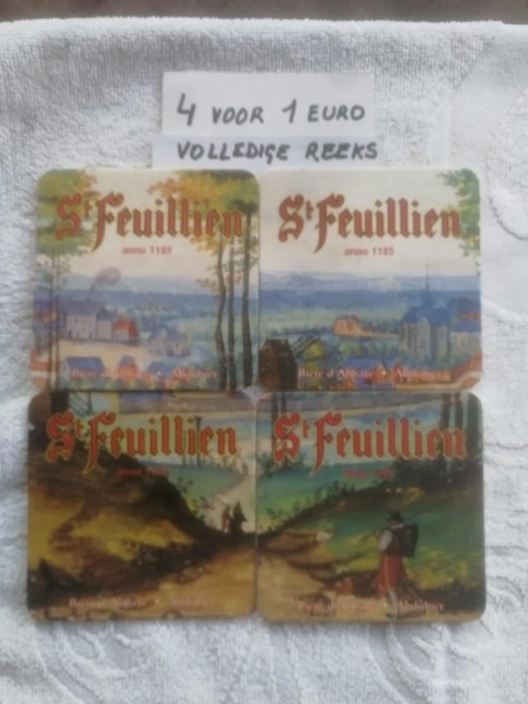 Volledige reeks bierviltjes Saint Feuillien Abdijbier - €1, Ophalen of Verzenden, Viltje(s)