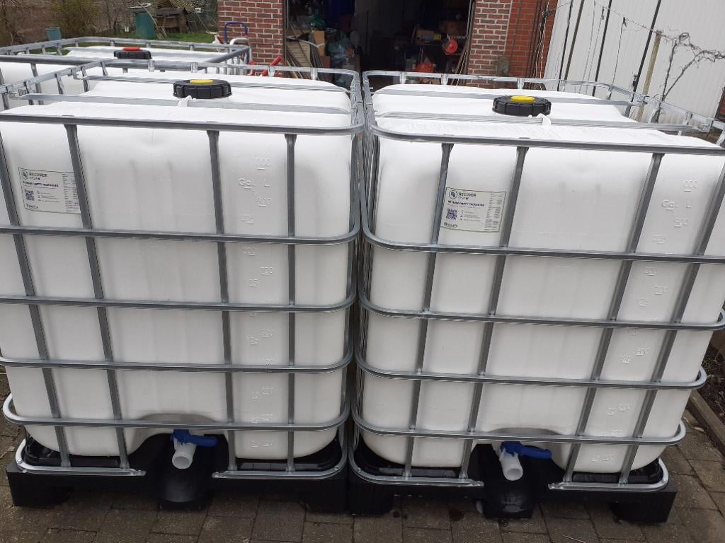 Ibc vat tank regenton 1000L  Anti Alguen PROPERE, Ophalen, Zo goed als nieuw