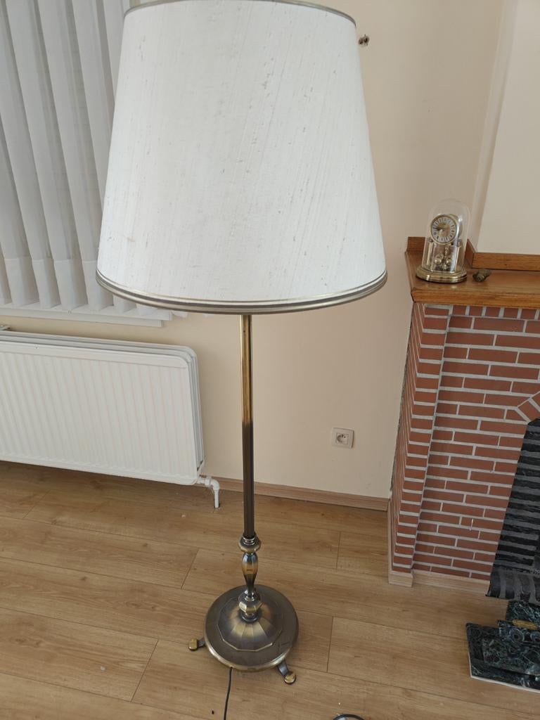 Vintage zware koperen staanlamp ( jaren'60), Huis en Inrichting, Ophalen