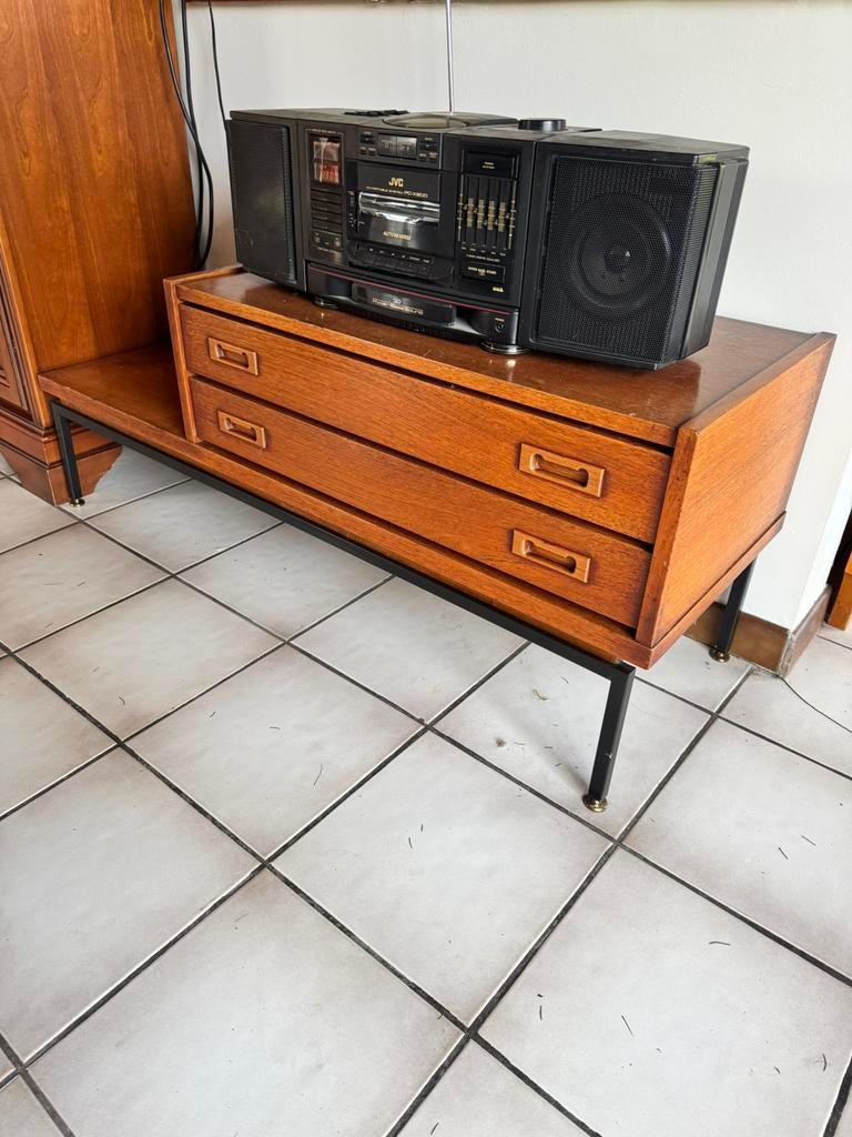 Vintage teak platenspelermeubel, Enlèvement, Utilisé