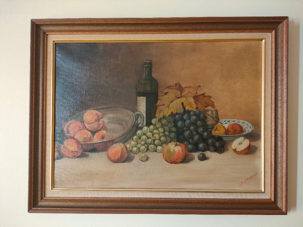 Tableau, Antiquités & Art, Peinture à l'huile, Nature morte, Enlèvement, Encadré