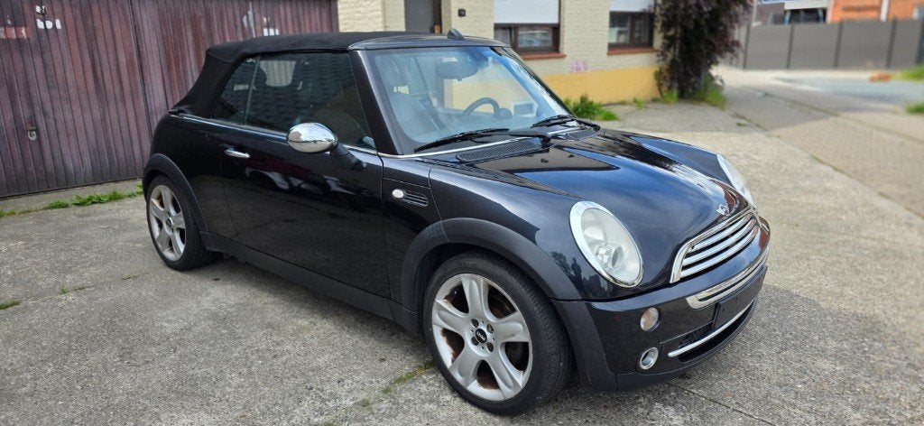 Mini Cooper / Cabriolet / Lez Ok/ Carpass/Contrôle technique, Auto's, Mini, 4 zetels, Zwart, Cabriolet, Leder en Stof