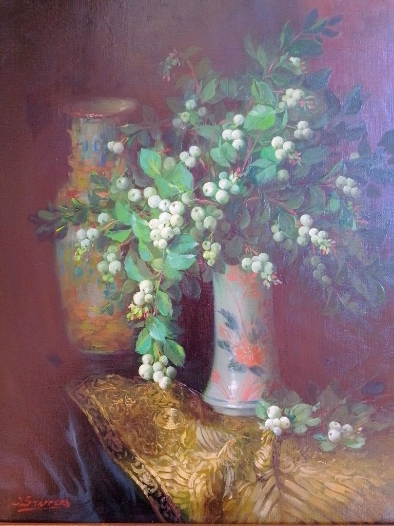 Julien Stappers  1875 - 1960  Stilleven Sneeuwbes, Verzenden, Gesigneerd, Stilleven