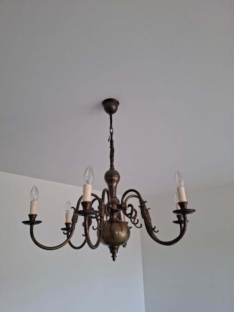 2 luchters luster lamp verlichting, Huis en Inrichting, Lampen | Kroonluchters, Ophalen, Zo goed als nieuw, Metaal