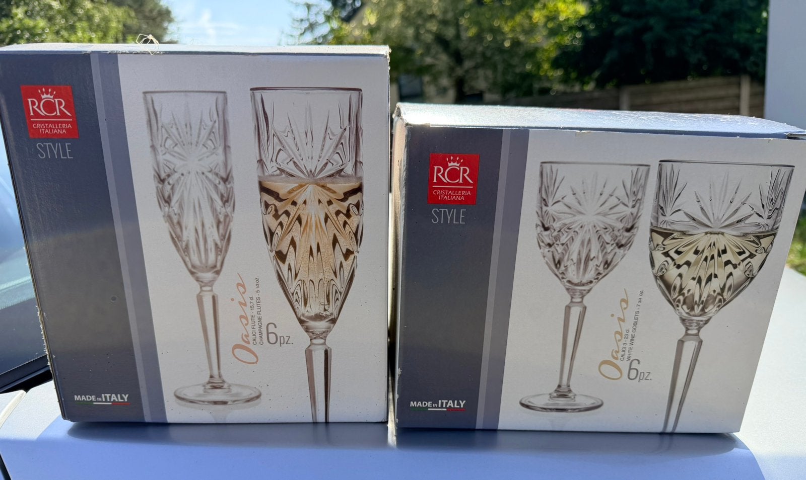 Cristal champagne en wijn glazen, Enlèvement