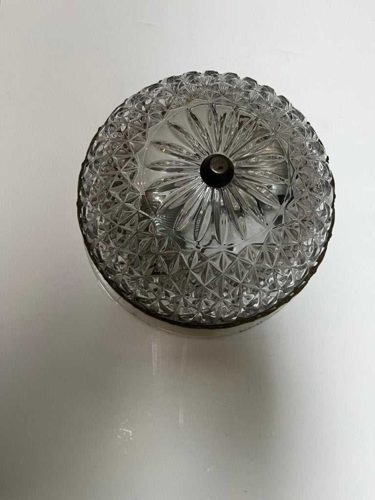 plafonnier en verre vintage, Maison & Meubles, 21 cm, Vintage, Verre, Enlèvement