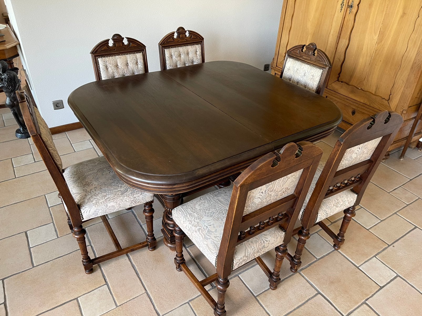 Klassieke eethoek, Huis en Inrichting, Complete eetkamers, Ophalen, Gebruikt, 4 tot 6 stoelen