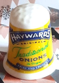 dés a coudre  publicitaire Haywards tradition onions, Collections, Dés à coudre, Enlèvement ou Envoi, Comme neuf, Porcelaine