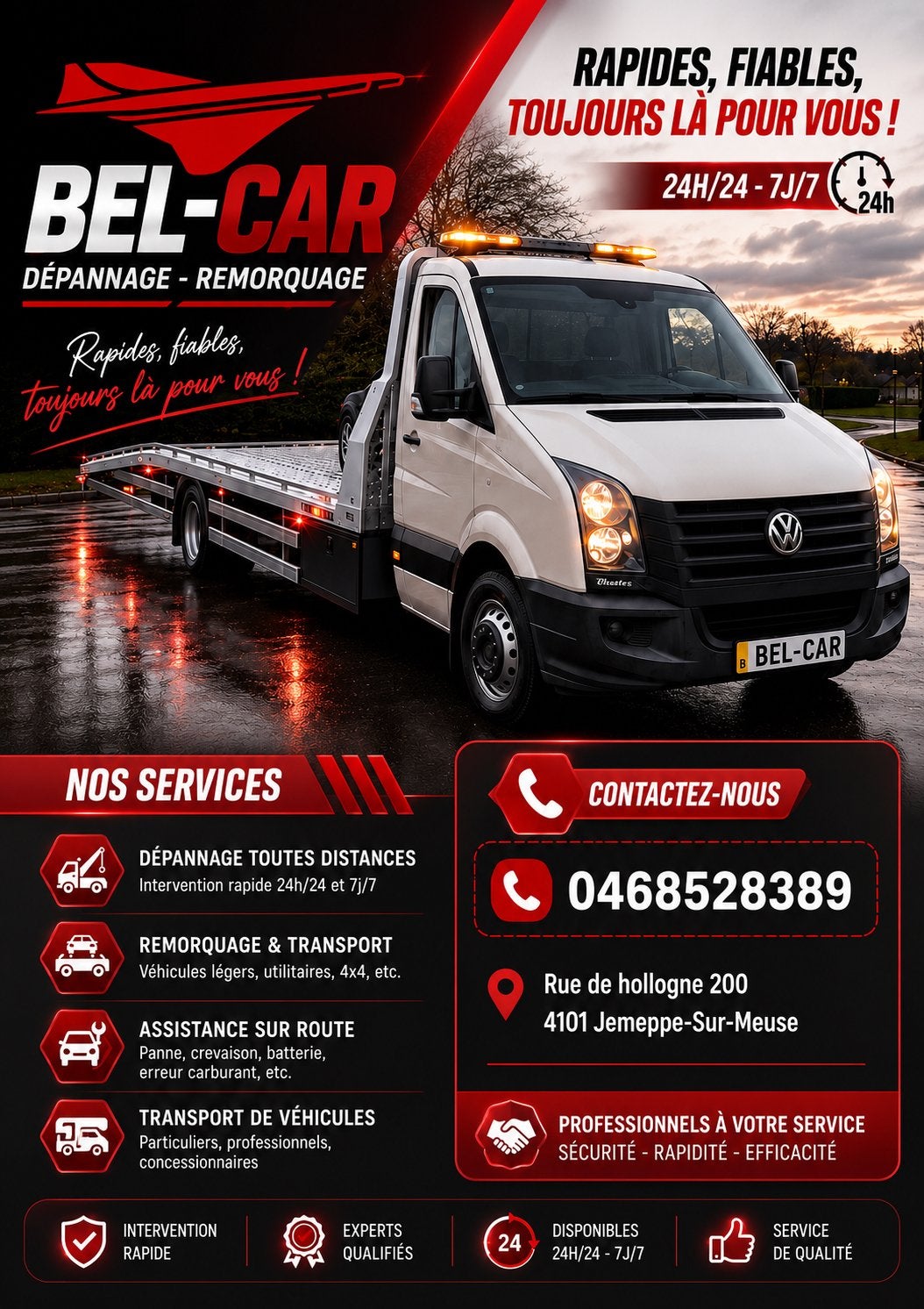 Depanneuse depannage remorquage assistance takelwagen 7j/7, Enlèvement, Neuf