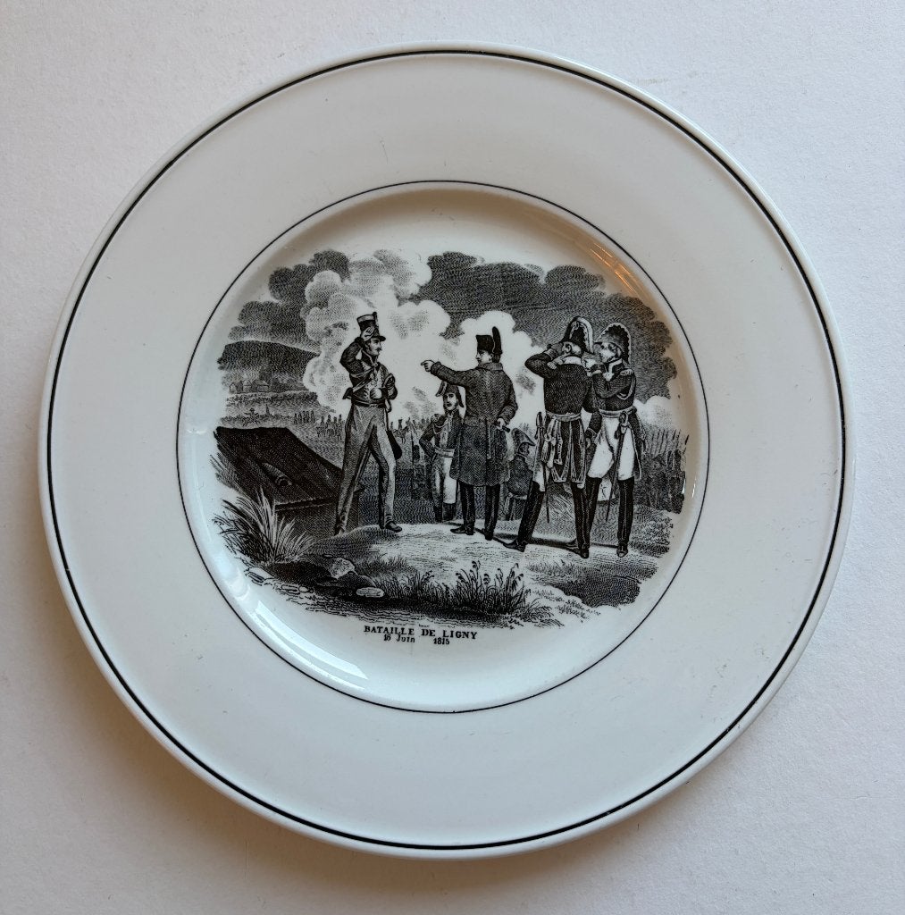 assiette NAPOLEON BATAILLE DE LIGNY 1815 • VILLEROY & BOCH, Antiquités & Art, Enlèvement ou Envoi