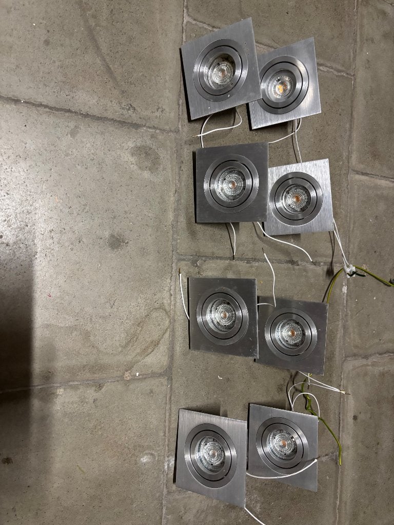 Inbouw spotjes, vierkant & kantelbaar, Maison & Meubles, Lampes | Spots, GU10, Comme neuf, Spot encastrable, Enlèvement