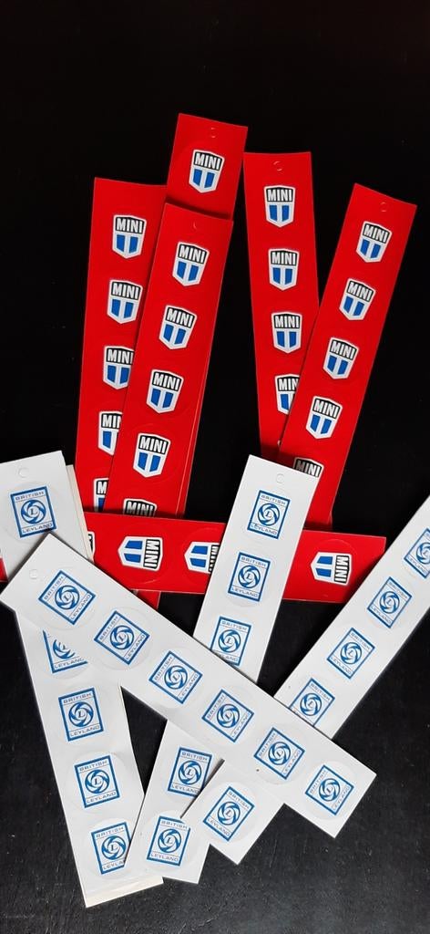 10 autocollants British Leyland et 10 x Mini, Enlèvement ou Envoi