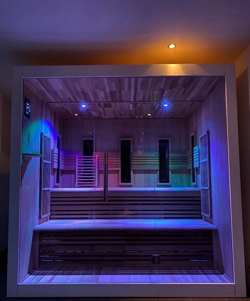 Infrarood Sauna therapeutisch 4 / 6 personen, Ophalen, Zo goed als nieuw, Infrarood, Complete sauna