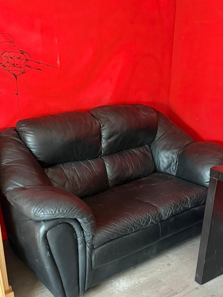 Gratis zetels - 3-zit + 2-zit (zwart leder), Ophalen, Zo goed als nieuw