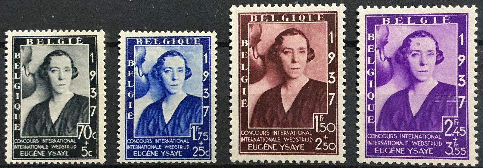 LOT A73. OBP: 456/457B. YSAYE. MNH. **, Orginele gom, Ophalen of Verzenden, Postfris, Postfris