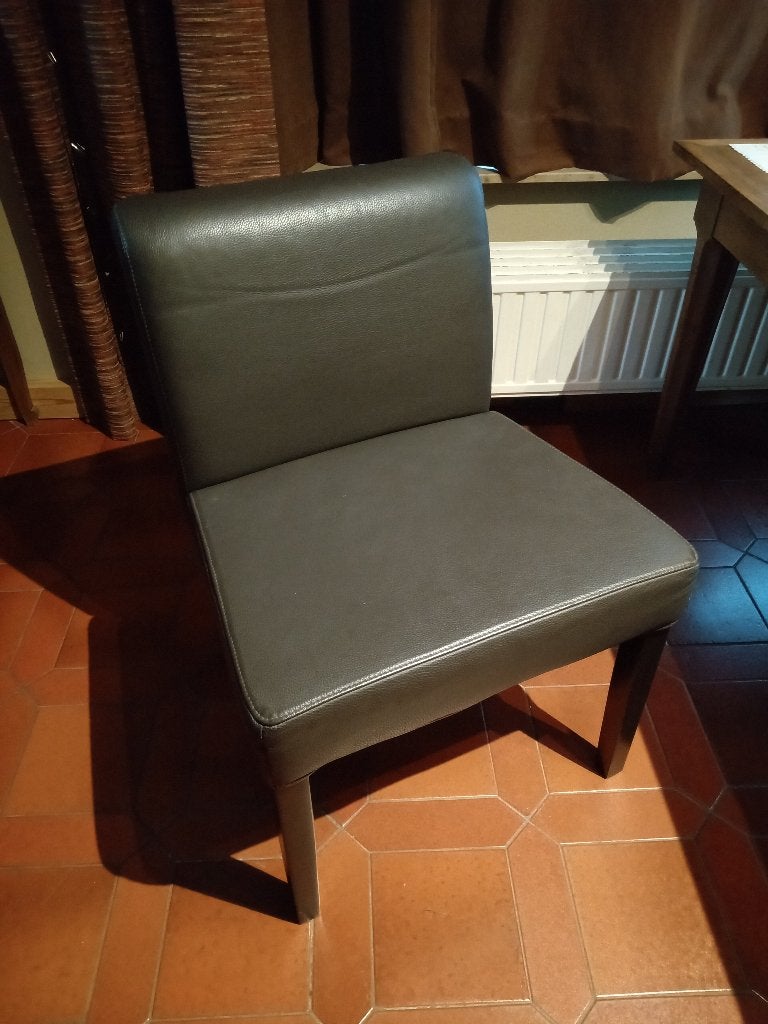 Eetkamerstoelen 6 stuks - kwalitatief leder - kleur fumé, Huis en Inrichting, Ophalen