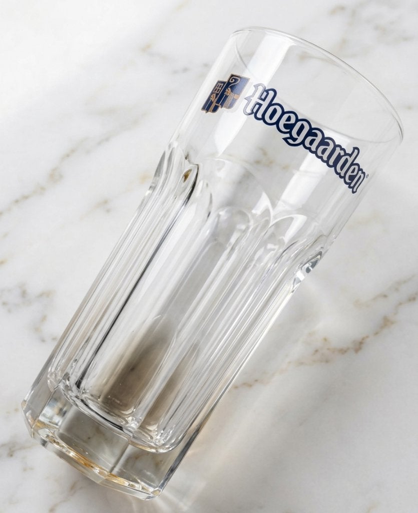 keuken vintage Hoegaarden bierglas, Ophalen of Verzenden, Nieuw, Bierglas