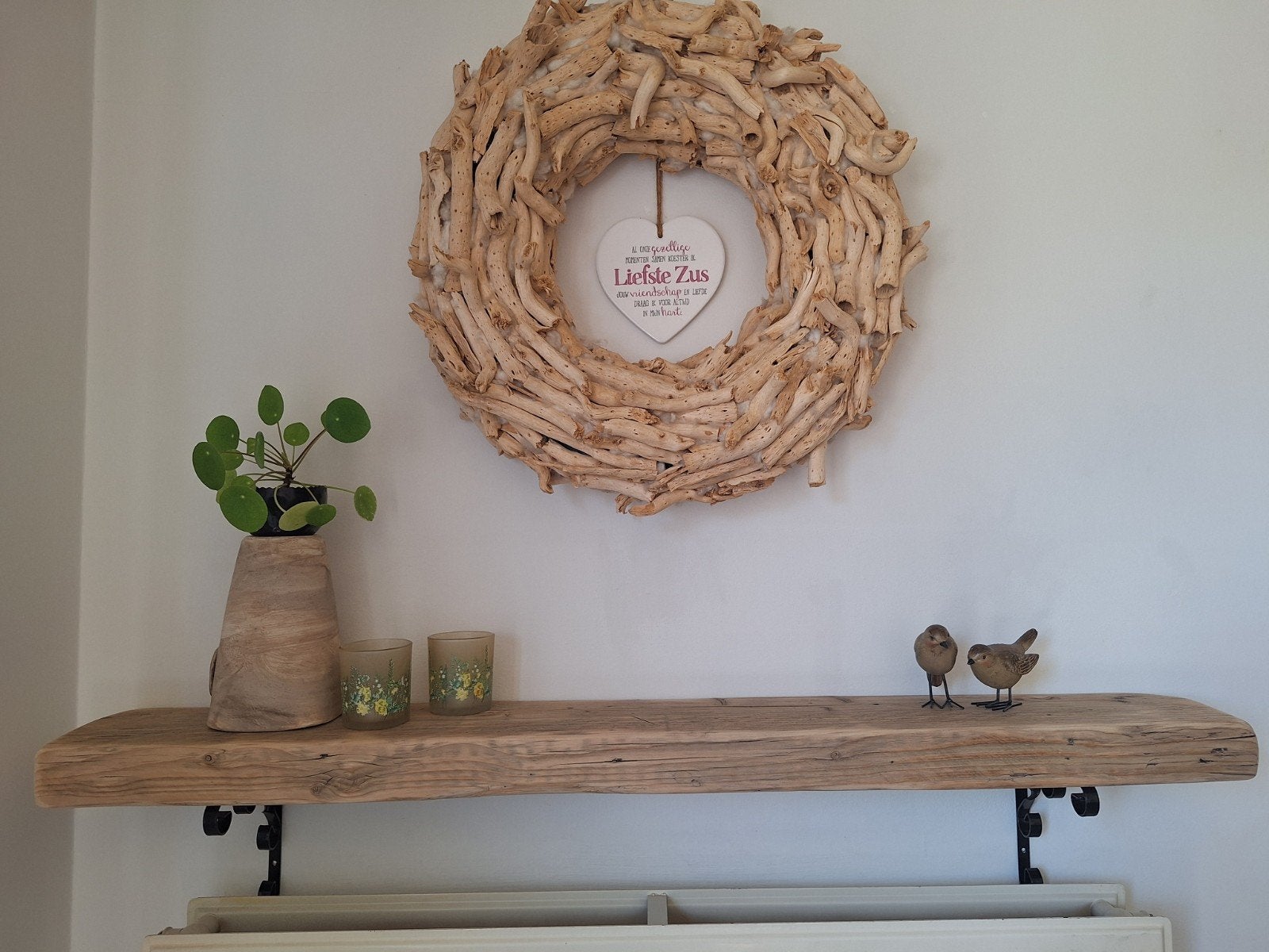 houten wandplank. oude juffers. 167cm op 6cm op 17,5cm, Ophalen