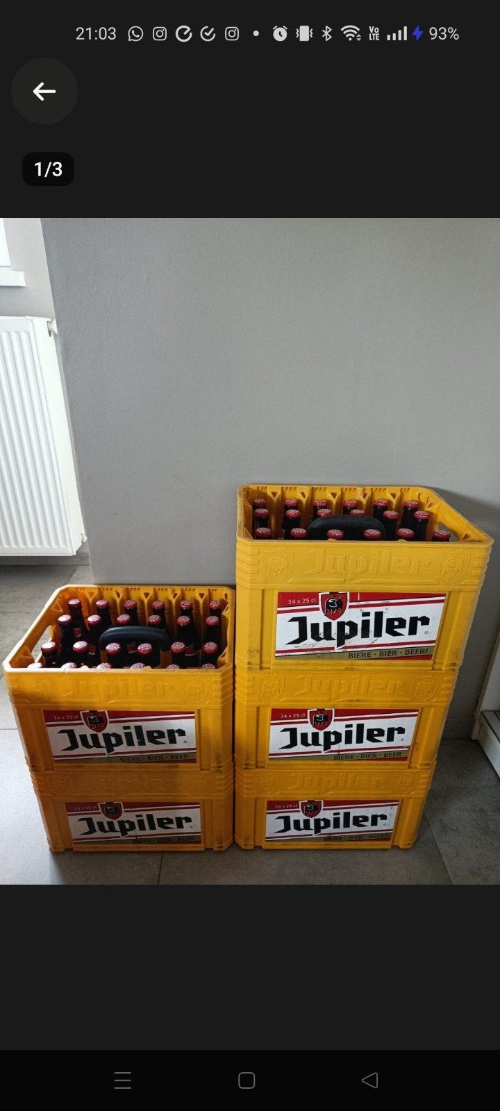 Volle bakken bier, Ophalen, Jupiler