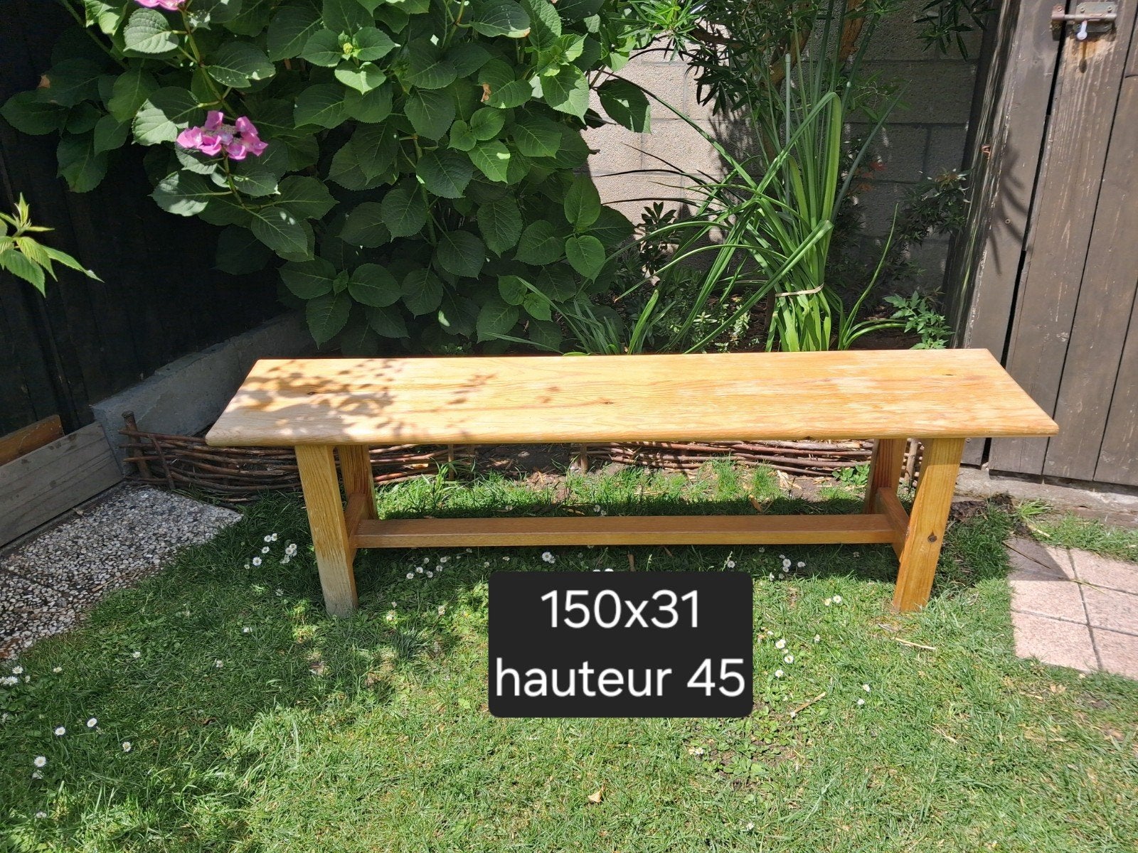Houten bankje 151x31
Hoogte 45, Antiek en Kunst, Ophalen