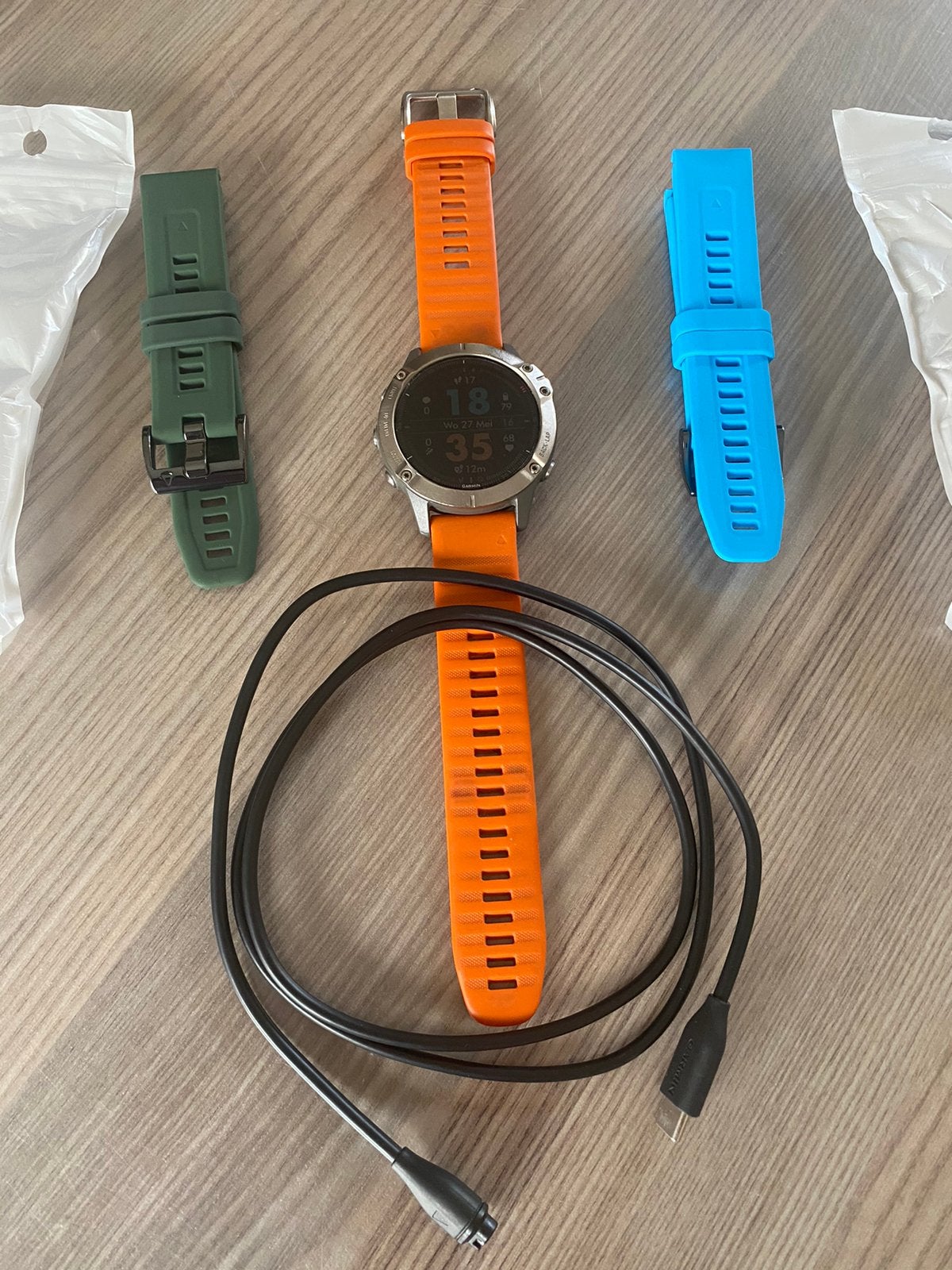 GARMIN🏃‍➡️FENIX 6 SAPPHIERE   TITANIUM SERIES, Ophalen of Verzenden, GPS, Zo goed als nieuw