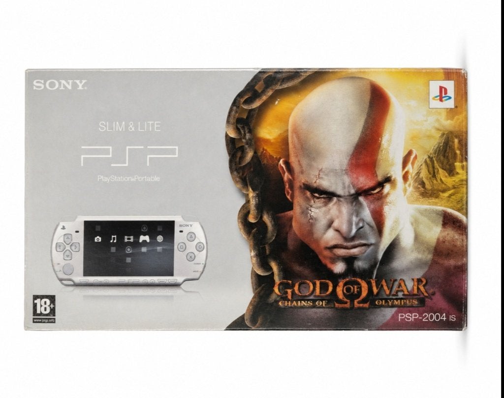 Zeldzame Sony PSP-2004 Slim & Lite – God of War: Chains of, Games en Spelcomputers, Spelcomputers | Sony PSP, Ophalen, Met games