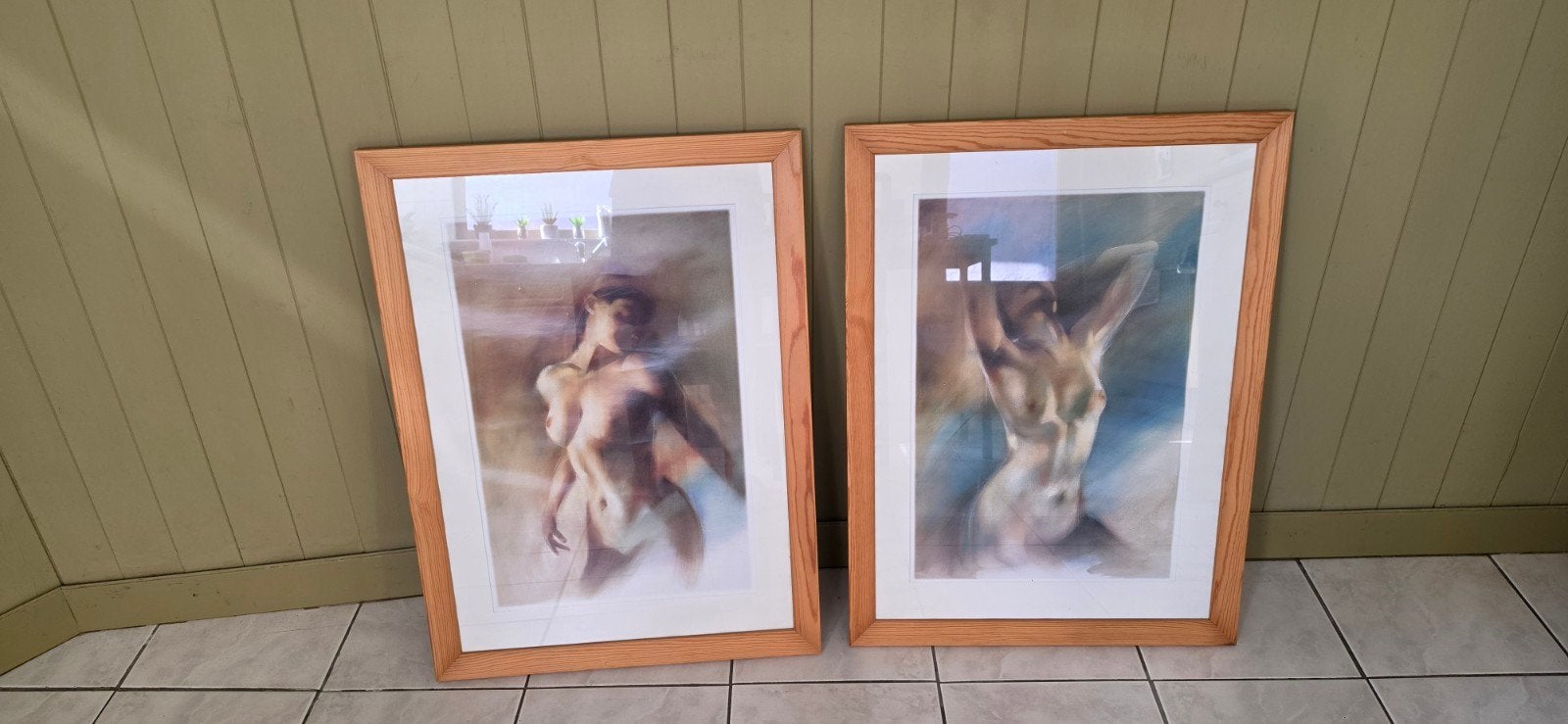 2 ingelijste posters Female Nude van Barry Patterson, Antiek en Kunst, Ophalen, Poster, Achter glas