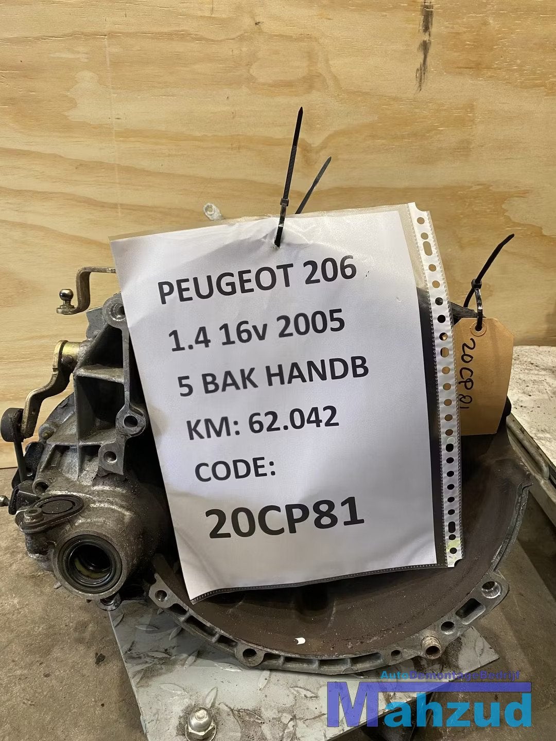 PEUGEOT 206 1.4 16V Versnellingsbak 20CP81 Gearbox, Auto-onderdelen, Taurusavenue 1
2132 LS  Hoofddorp, NL, Gebruikt, Contact.group@renault.com